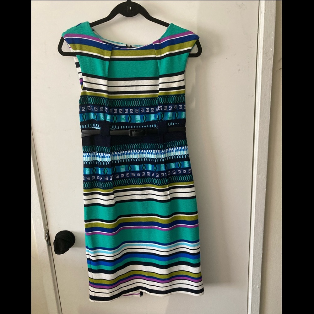 Multicolored mid length dress, size 6.